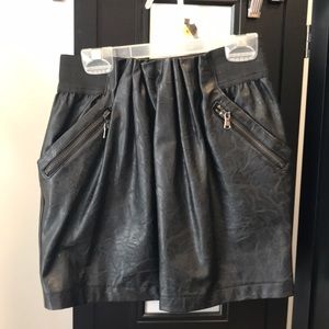 Black pleather mini skirt